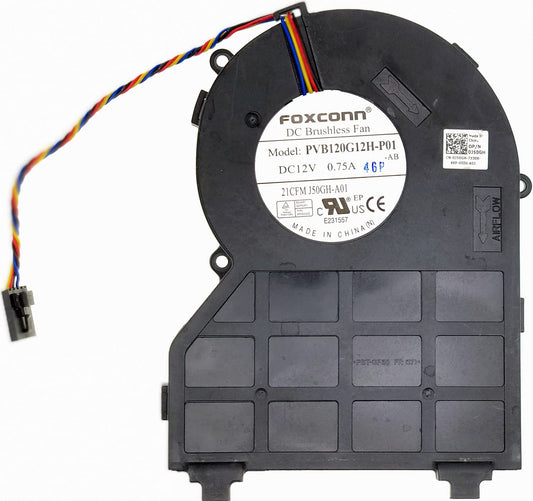 CPU Cooling Fan for Dell OptiPlex 790 390 990, Foxconn PVB120G12H-P01 J50GH-A00 J50GH 0J50GH, DC12V 0.75A 4-Wire/5-pin SFF Small Chassis Fan, 1-Year
