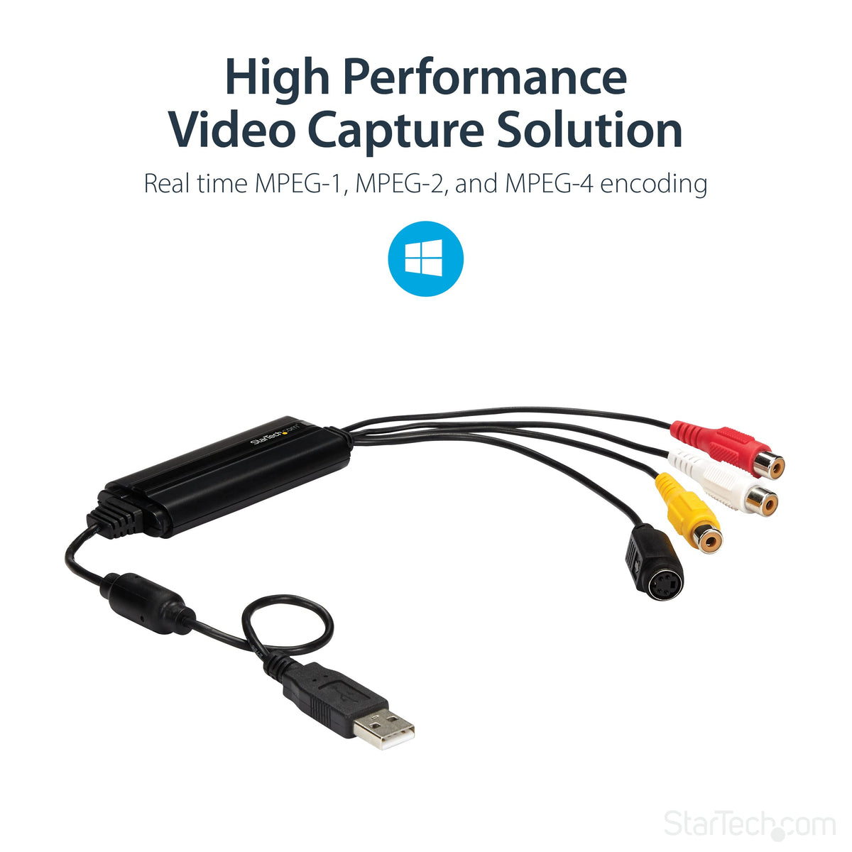StarTech USB Video Capture Adapter, Windows Only, Cable (SVID2USB232)