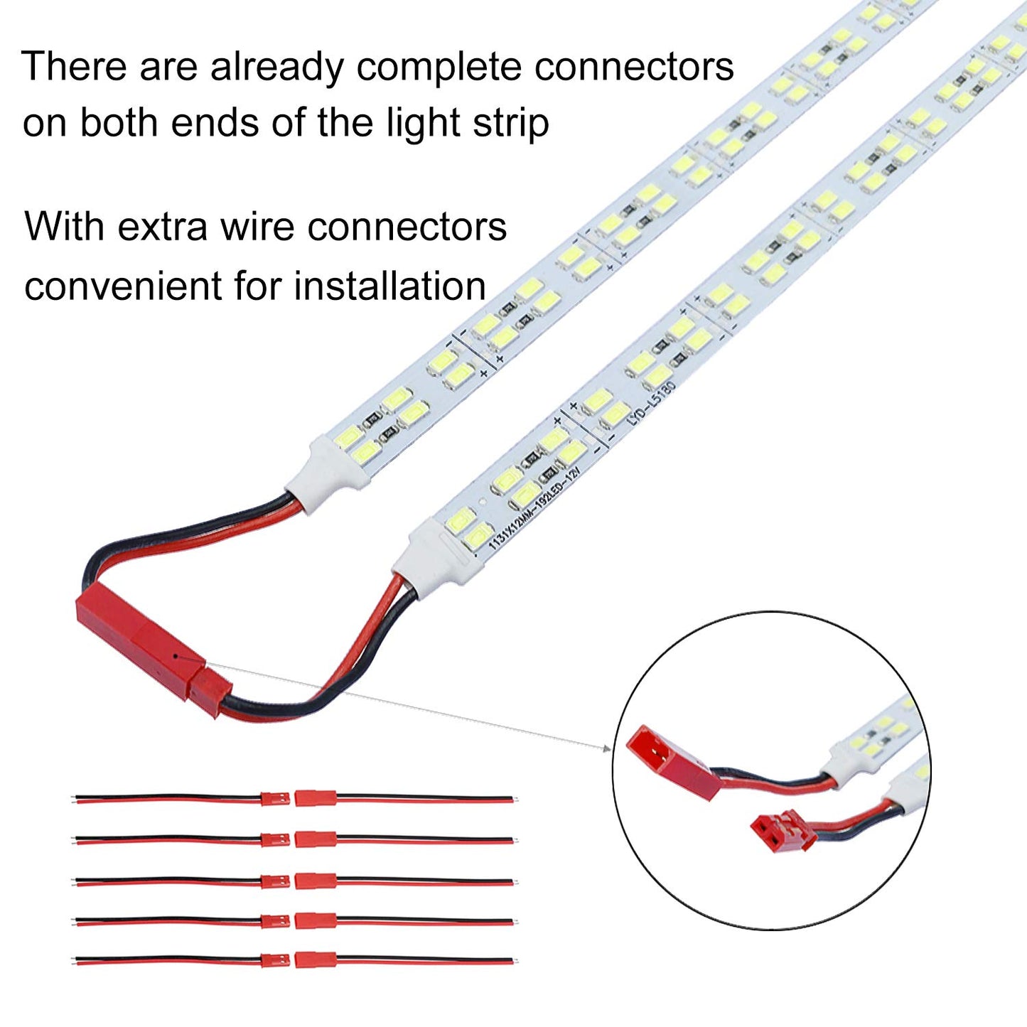 ICIH Under Cabinet LED Light 10Pack 12v LED Light Strip Rigid Super Bright White 6000K SMD5630 9W 84LED Double Row 0.5m/20in for Kitchen