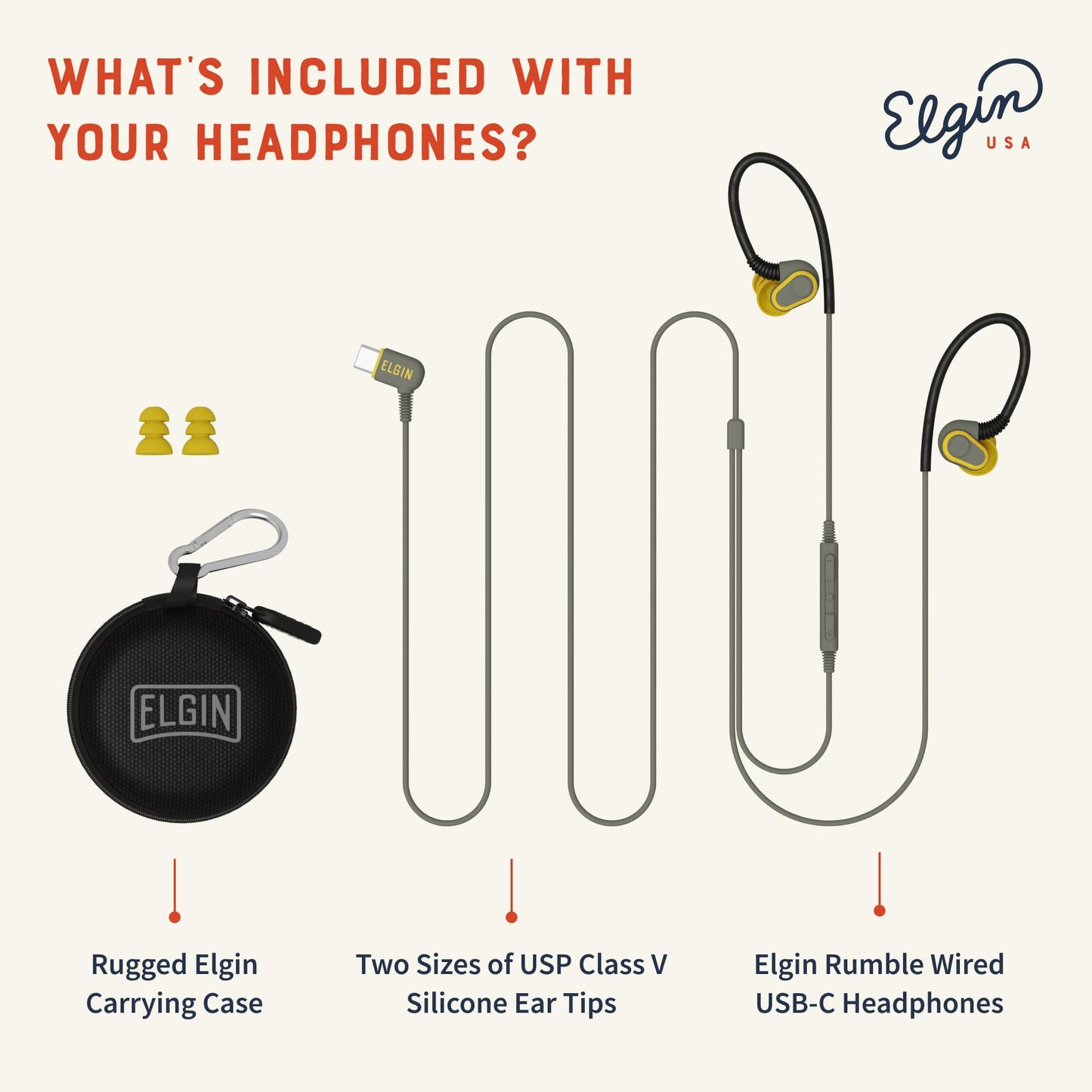 Elgin Rumble Wired Earplug Headphones, 27 dB NRR Waterproof Hearing Protection Earbuds w/Noise-Isolating Mic & in-Line Controller, OSHA Compliant…
