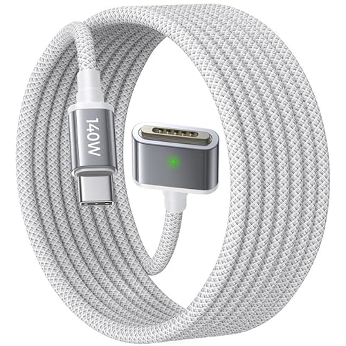 LISEN USB-C to Magnetic 3 Cable (6.6FT) for M4 MacBook Air Pro Charger, 140W Magnetic Safe 3 Cable for MacBook Air (15''/13'' M4 2025, M3 2024, M2