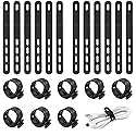NEEWER 20PCS Silicone Cable Ties, Adjustable Reusable Office Desk Wire Organizer Data Cord Keeper Management Strap Accessories with Buckles for Power