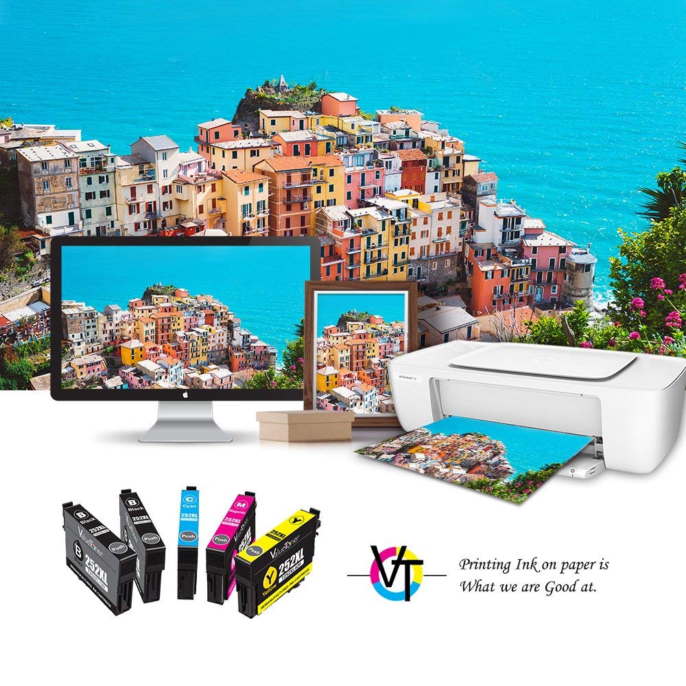Valuetoner Remanufactured Ink Cartridges Replacement for Epson 252 252XL to use with Workforce WF-7710 WF-7720 WF-3620 WF-3640 WF-7210 WF-7610 WF-7620