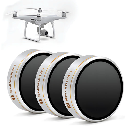 LENSKINS 3 Pack ND4/ND8/ND16 Camera Lens Filter for DJI Phantom 4 Pro/Pro+/Advance, AGC Optics, Weather-Sealed, Multi-Resistant Coated Neutral Density