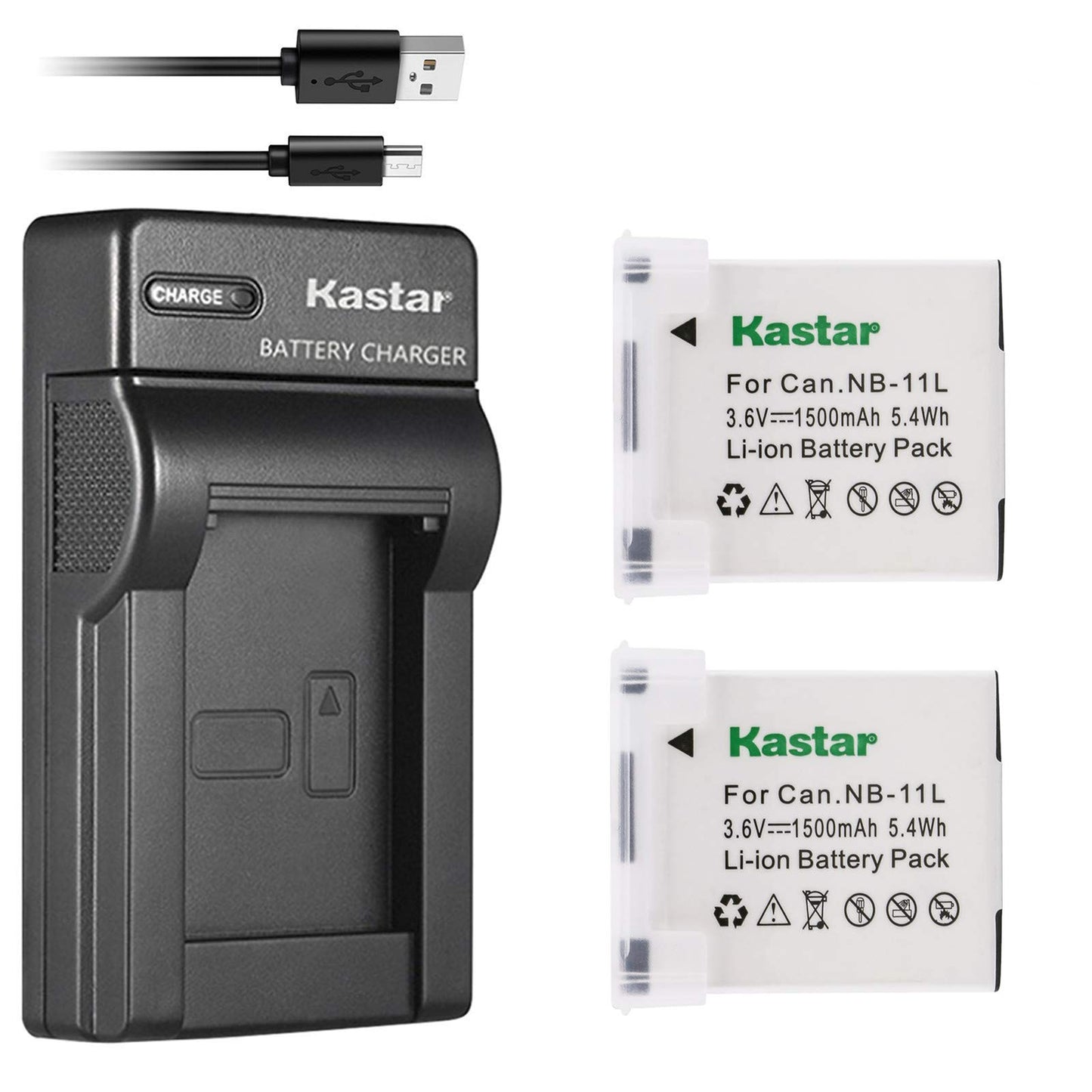Kastar Battery (X2) & Slim USB Charger for Canon NB-11L and PowerShot SX410 is SX400 is ELPH 170 is 340 HS 320 HS 130HS 110 HS 1150 HS A2300 is A2400