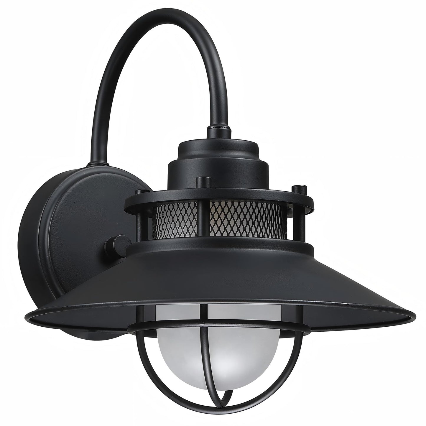 Faymart lighting Outdoor Gooseneck Barn Light Fixture with Cage - Exterior Wall Sconce Farmhouse Gooseneck Light Outdoor Porch Sconce for Garage