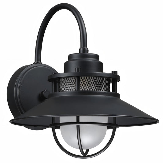 Faymart lighting Outdoor Gooseneck Barn Light Fixture with Cage - Exterior Wall Sconce Farmhouse Gooseneck Light Outdoor Porch Sconce for Garage
