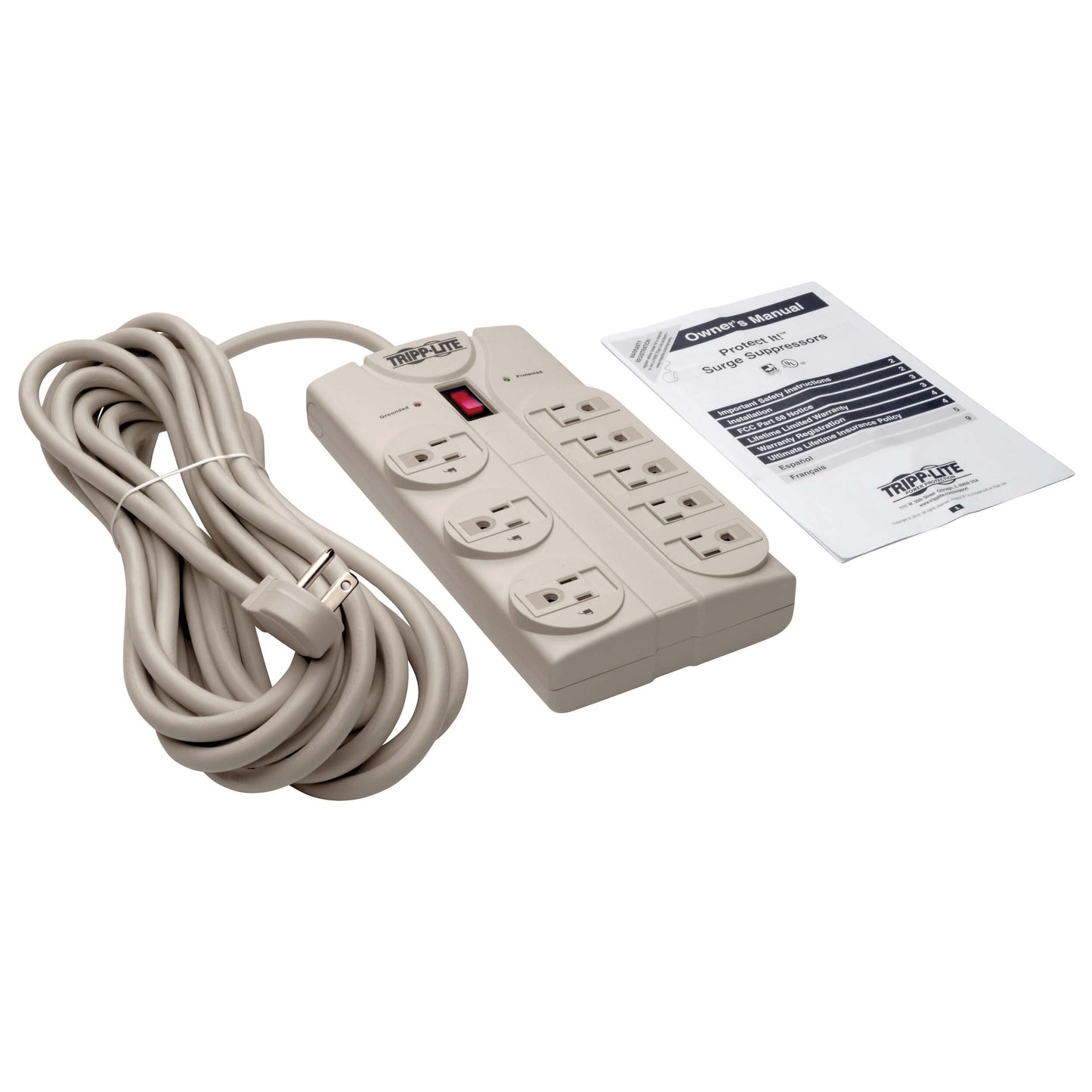 Tripp Lite TLP825 8-Outlet Surge Protector (25ft Cord)