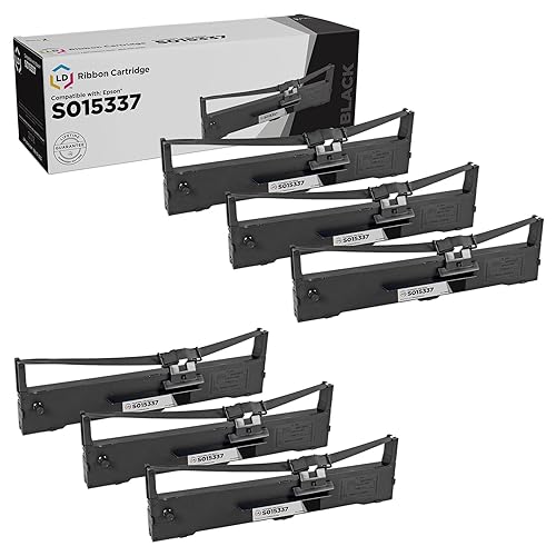 LD Products Compatible Ribbon Cartridge Replacement for Epson S015337 (Black, 6-Multipack) Compatible with the Following Epson Printer Model LQ-590