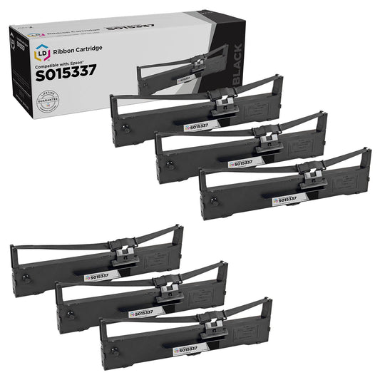 LD Products Compatible Ribbon Cartridge Replacement for Epson S015337 (Black, 6-Multipack) Compatible with the Following Epson Printer Model LQ-590
