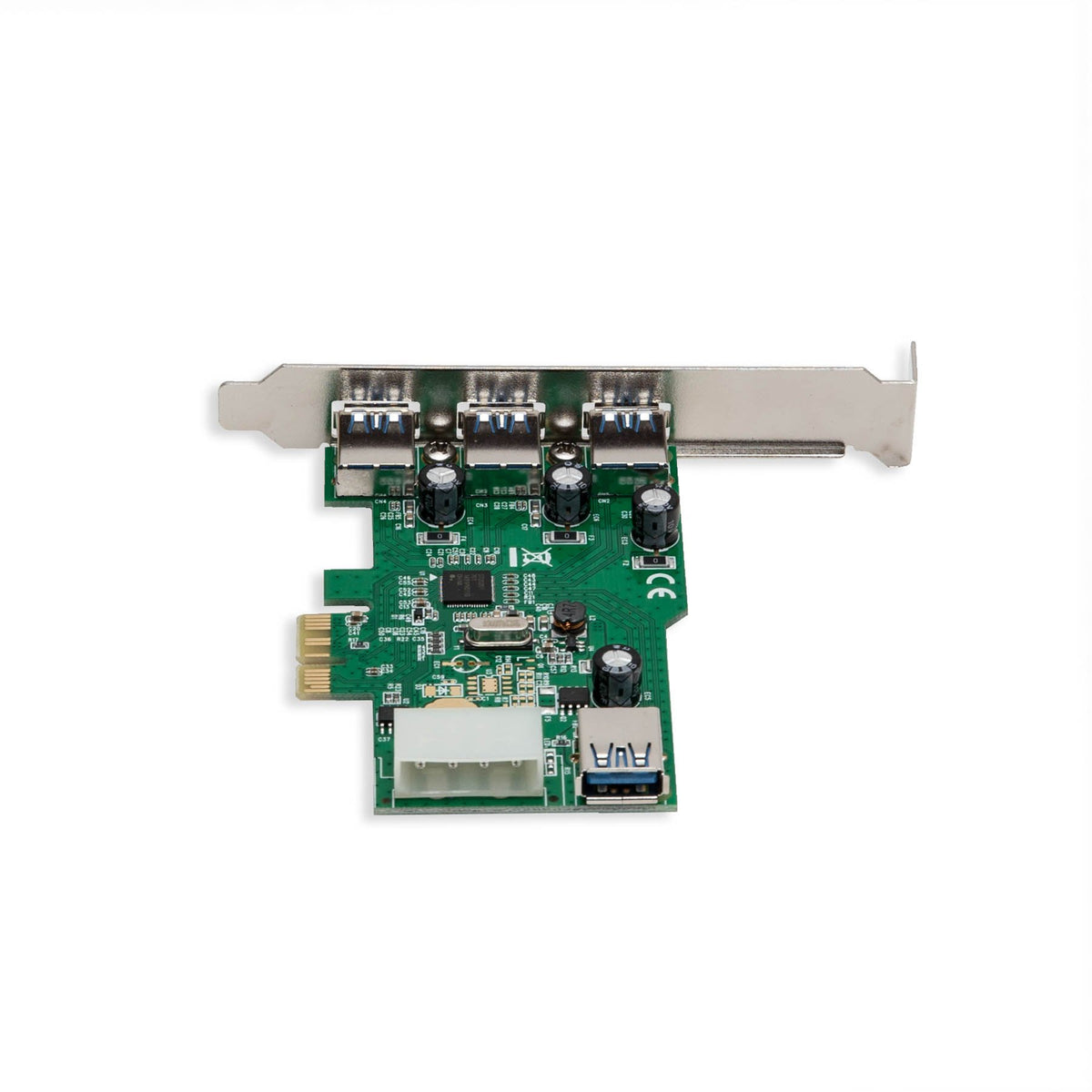 Syba 3 External USB 3.0 Type A Ports and one Internal USB3.0 PCI-E x1 Expansion Card Molex Power Renesas Chipset SD-PEX20137
