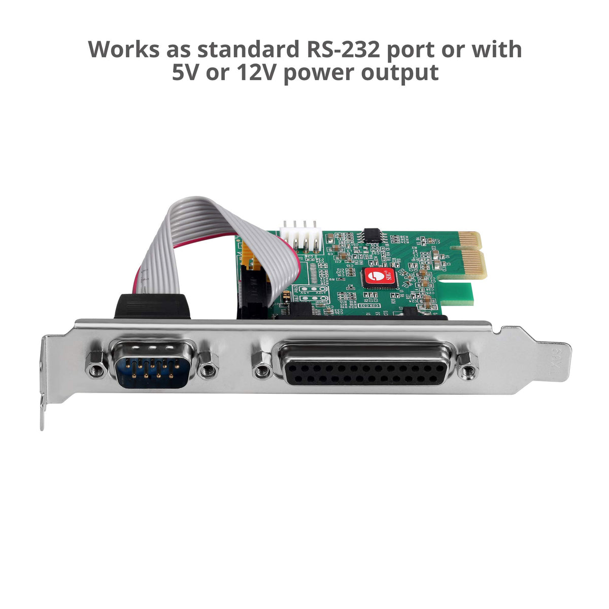 SIIG 1-Port RS-232 and 1-Port Parallel PCIe Card, 16C650 UART, JJ-E20311-S1