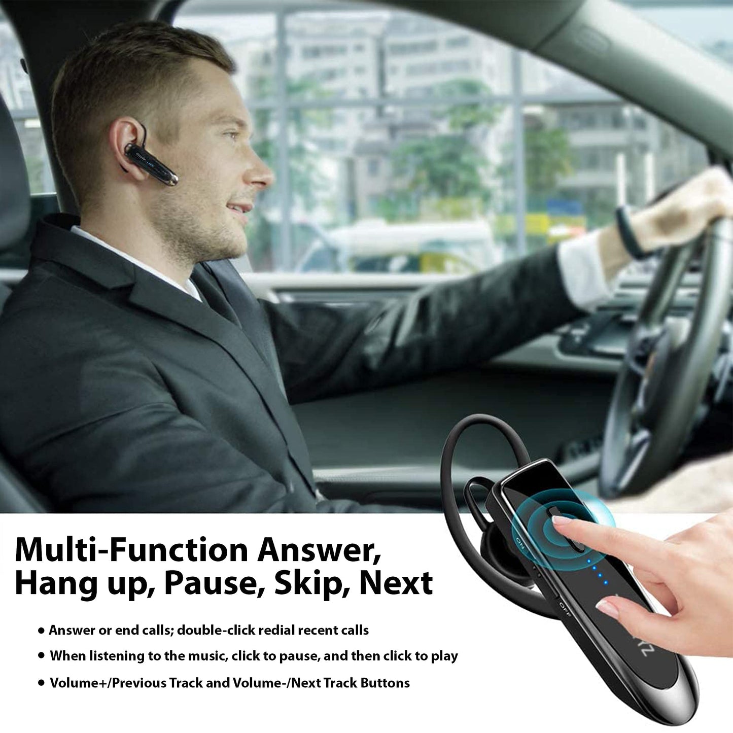 Bluetooth 5.3 Headset Compatible with Google Chromebook/PixelBook Go/Pixel Slate IPX5 Waterproof, Dual Microphones, Noise Reduction, 60 Days Standby…