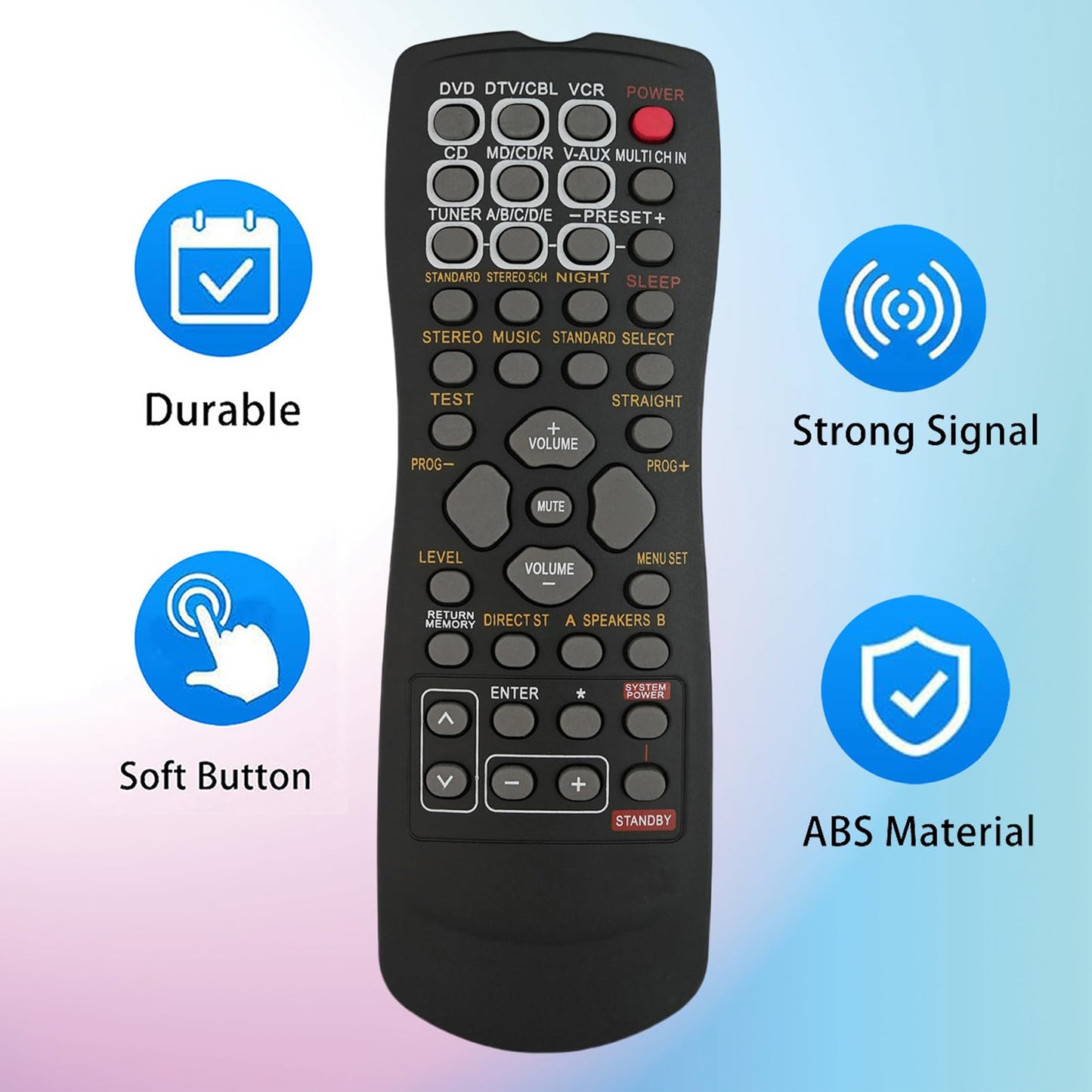 Replacement Control for Yamaha RX-V340RDS HTR-5630 RAV212 V5964600 HTR-5280 RX-V800 RX-V800RDS AV A/V Receiver