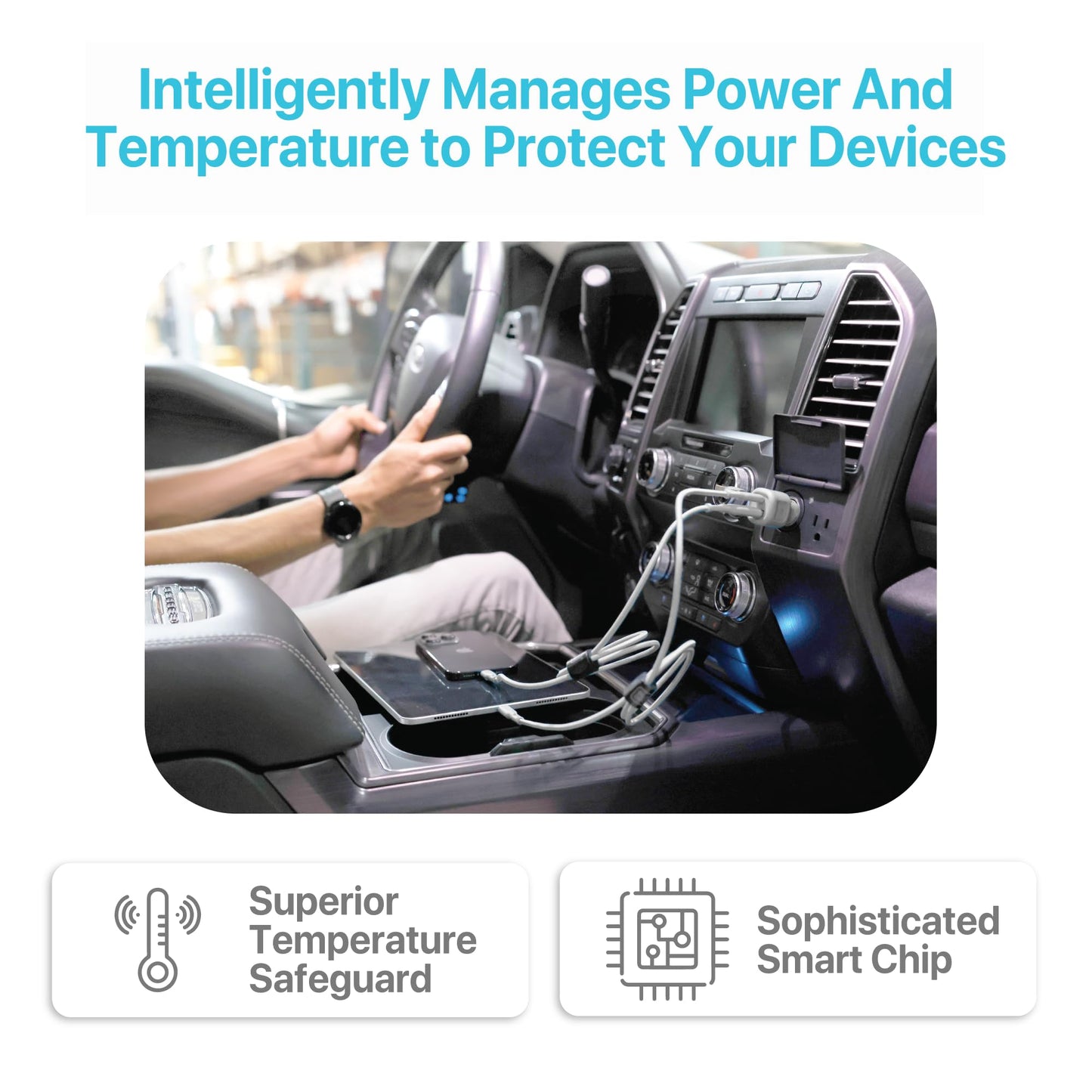 BLACK+DECKER USB C Car Charger, Compact 38W 2-Port, LED Indicator Type C Charger with Power Delivery/Quick Charge, Compatible with iPhone 17 16 15 14