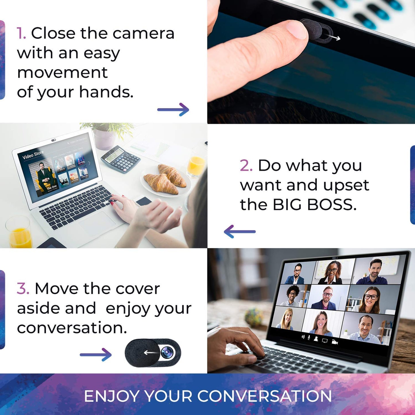 LoveAndCables Webcam Covers Laptop Camera Cover Slide. Privacy Protector for Laptop, Tablet, iP?d, M?cBook, iPh?n? 8/7/6 Plus, iM??, Smartphone