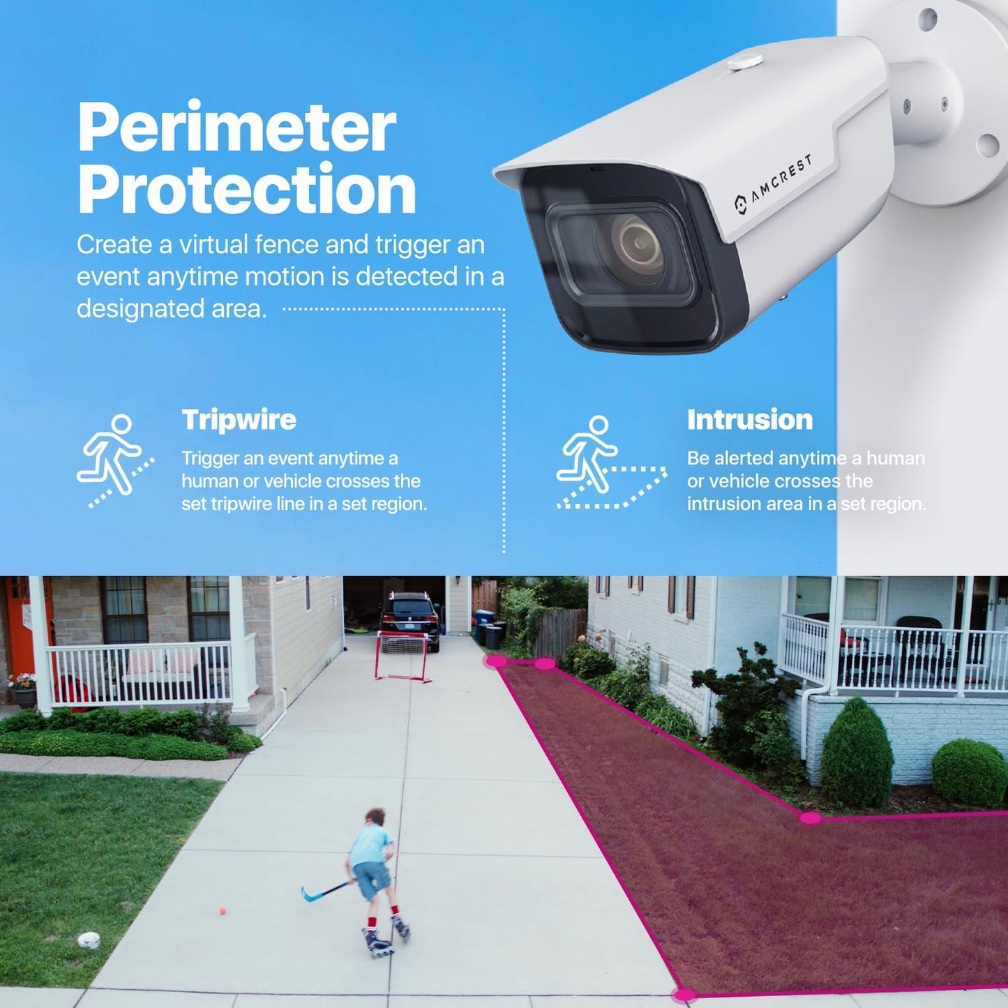Amcrest 4K Optical Zoom AI IP PoE Camera, Varifocal Outdoor IP POE Camera Bullet, Human & Vehicle Detection, F1.5, 2.7mm~13.5mm Lens, IP67, 5X Optical