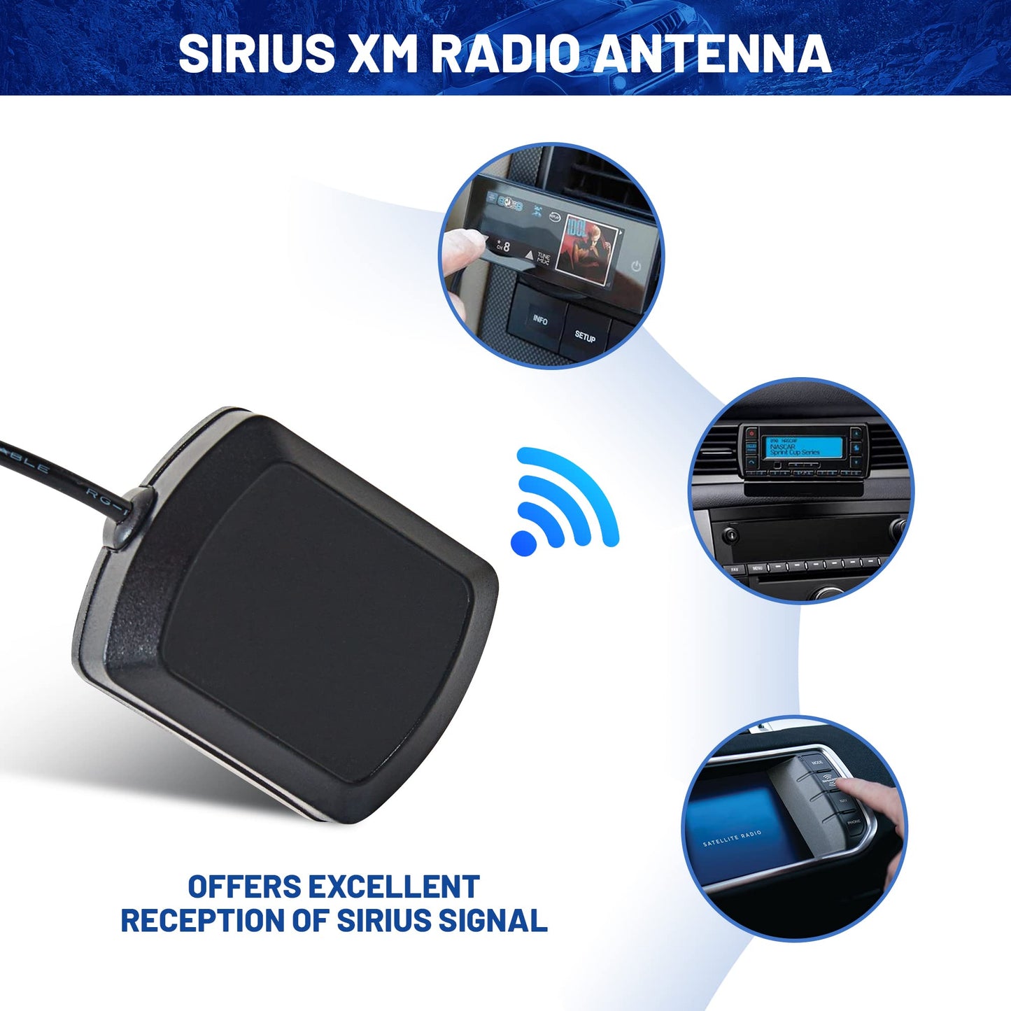 Anina 8 Ft Sirius XM Satellite Radio Antenna for XM Sirius Radio Receiver with Magnetic Compatible with Home/Car Cradle Lynx Edge MiRGE XMp3 Inno