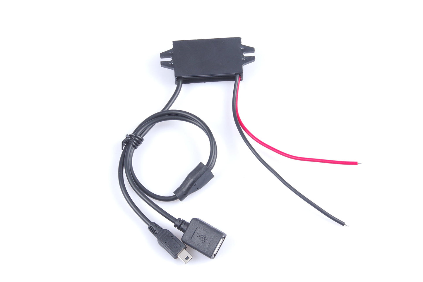 KNACRO DC-DC Convert Step-Down Power Supply Module 9V 12V 8-22V to 5V 3A USB Female + mini USB Output Waterproof