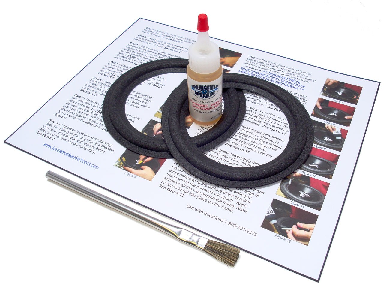 Springfield Speaker 5.25" Foam Surround Edge Repair Kit - Compatible with Infinity 902-2659, 902-5233, 902-5621, 902-6136, 902-6344, 902-6416