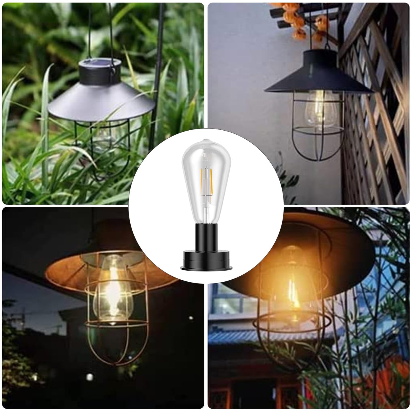 AQEENURA Replacement Solar Light Parts,Waterproof Solar Lanterns Replacement Accessories for Lanterns Outdoor (8.5CM/3.35 INCH with Bulb 1PCS)
