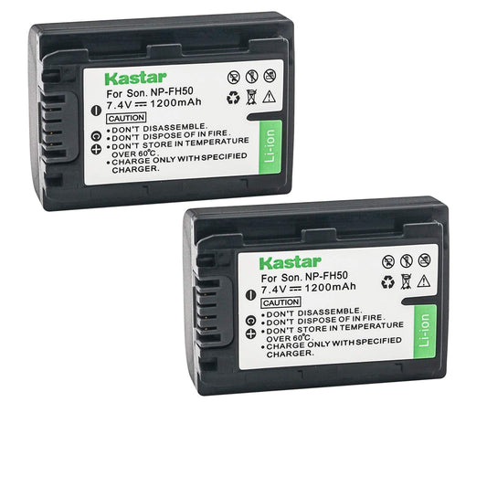 Kastar Battery (2-Pack) for Sony NP-FH50, NP-FH40, NP-FH30 & Sony DSLR-A230, DSLR-A330, DSLR-A290, DSLR-A380, DSLR-A390, HDR-TG1E, HDR-TG3, HDR-TG5