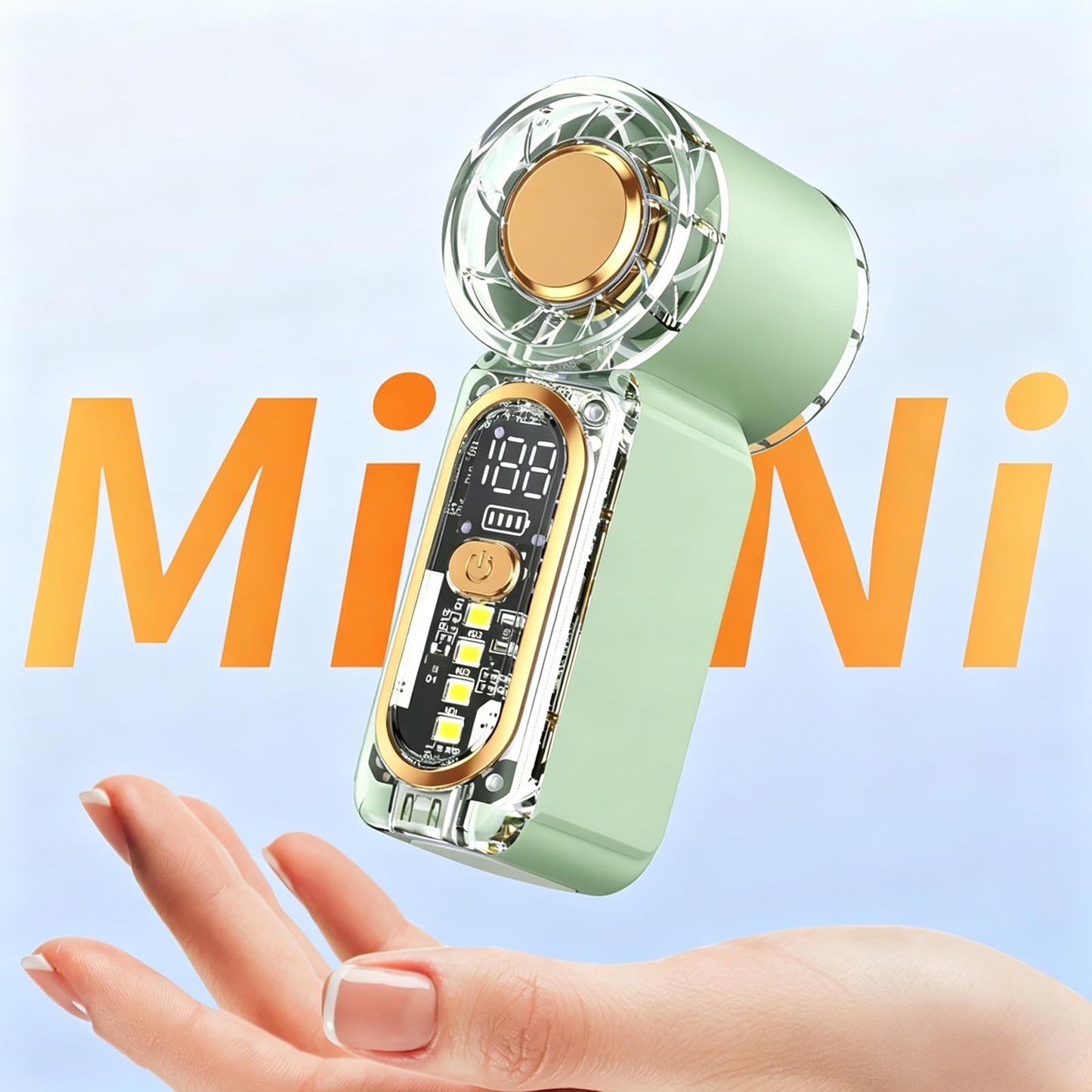 XEVALDRIC High-speed Turbine Mini Handheld Fan (Type-C, Rechargable)