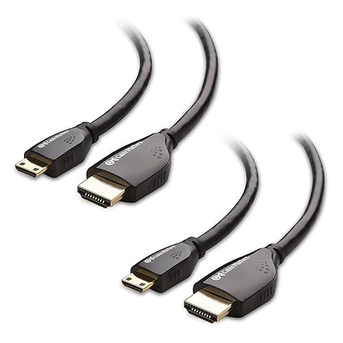 Cable Matters (2-Pack) High Speed Mini-HDMI to HDMI Cable 4K Resolution Ready with Ethernet - 3 Feet