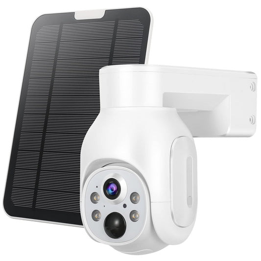 100% Wire-Free Wireless Rechargeable Battery Solar Powered Outdoor 1080P Home PTZ 2.4G WiFi Security Camera PIR Motion Recording Two-Way Audio IP65