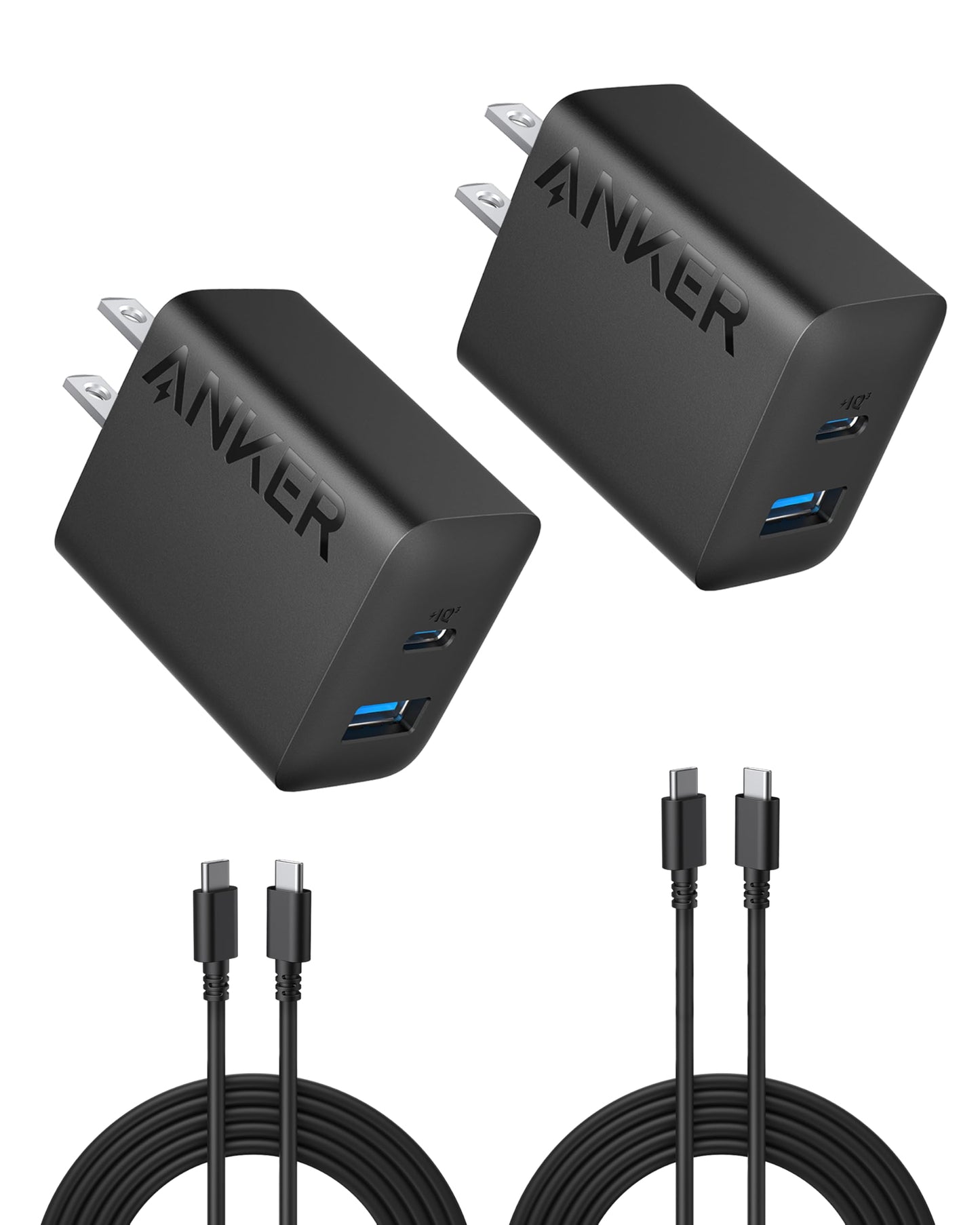 Anker iPhone Charger, 2-Pack 20W Fast USB C Charger Block, Type C Charger Fast Charging for iPhone 17/17 Pro Max/16 Series/iPad Pro and More (Black, 2