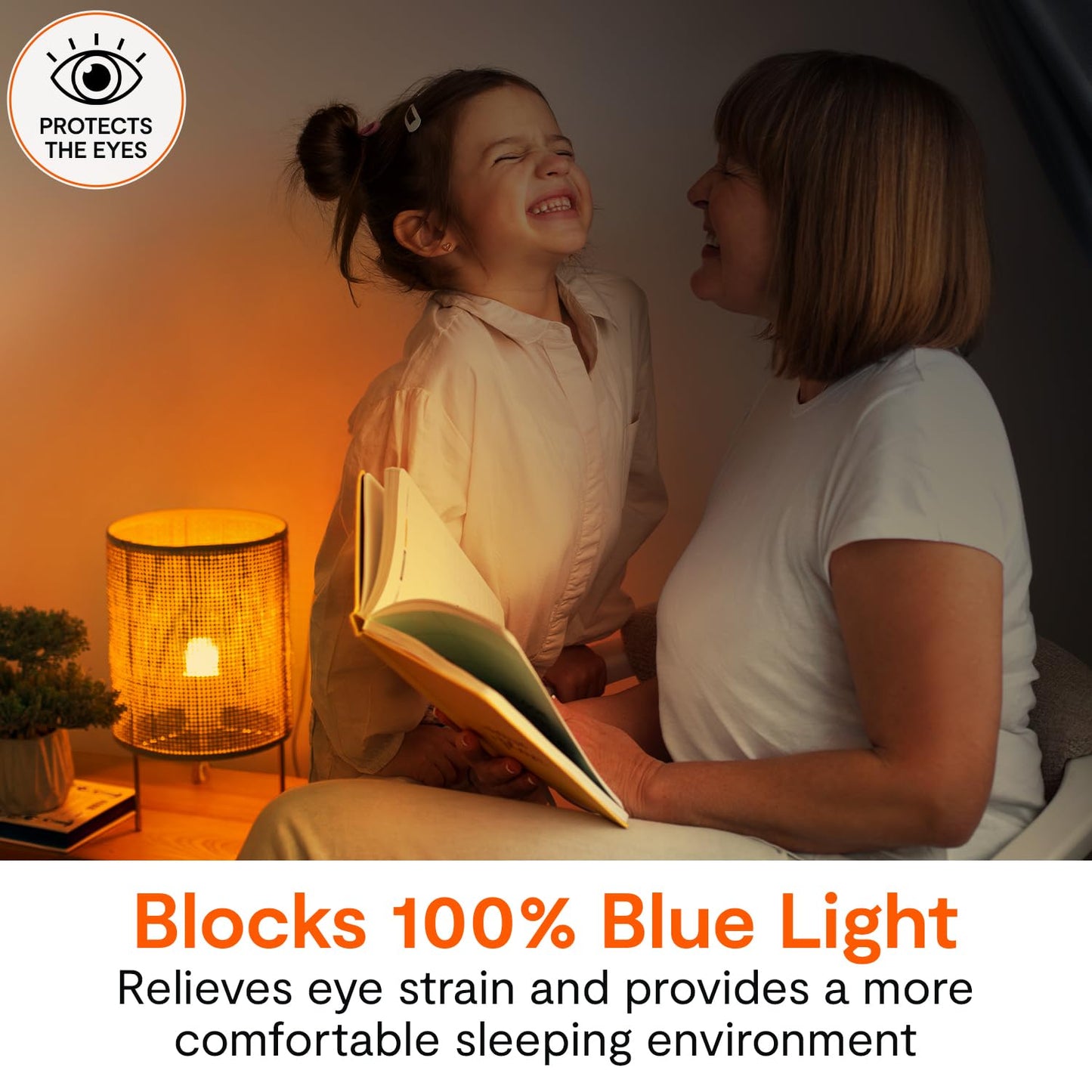 LowBlueLights Amber Night Light Bulb, E12 Candelabra LED (120V, 0.5W)