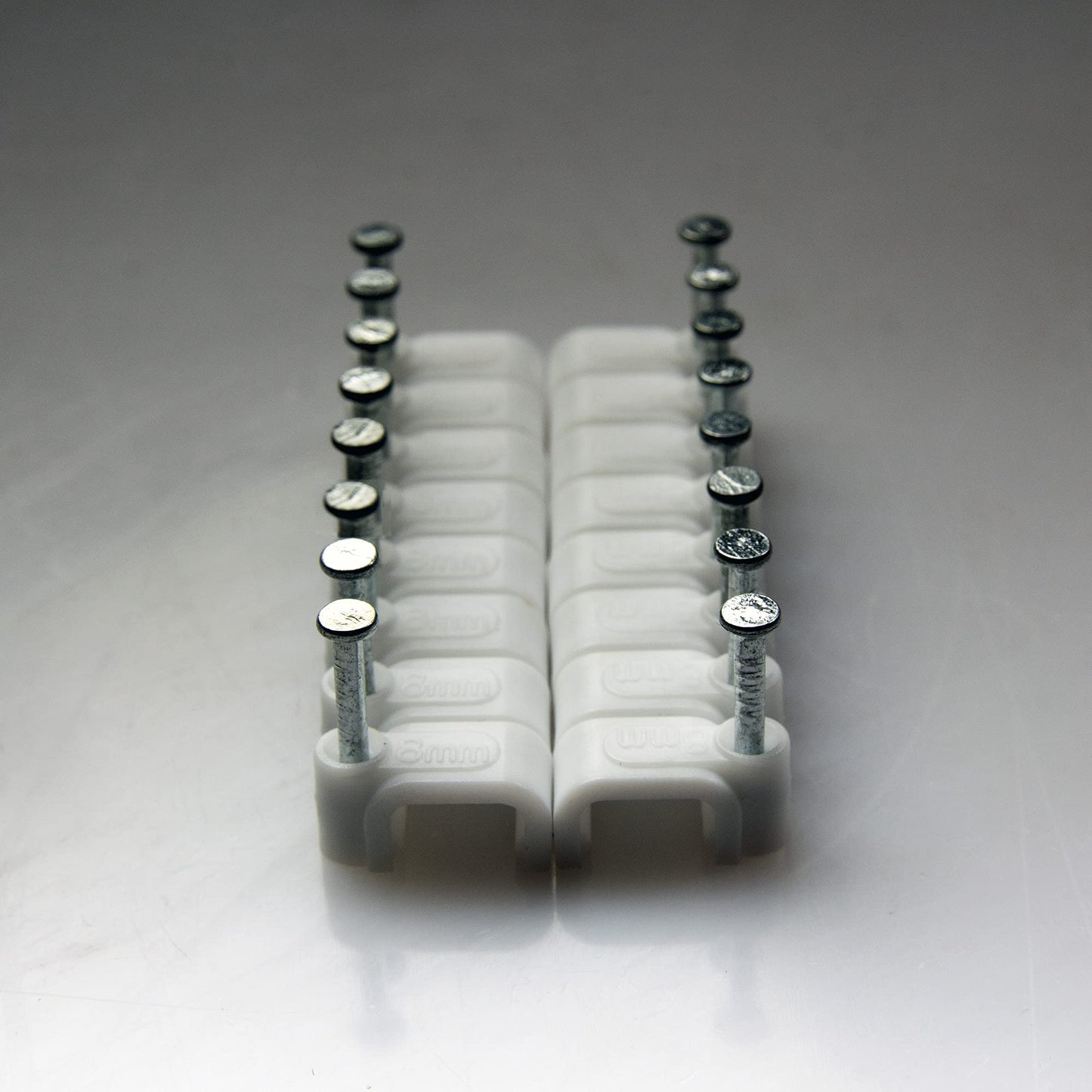 Square Cable Clips with Steel Nail, 8mm White 50pcs/Pack, Cable Management Wall Holder, Fit For Ethenet Cable/Coaxial Cable/Telephone