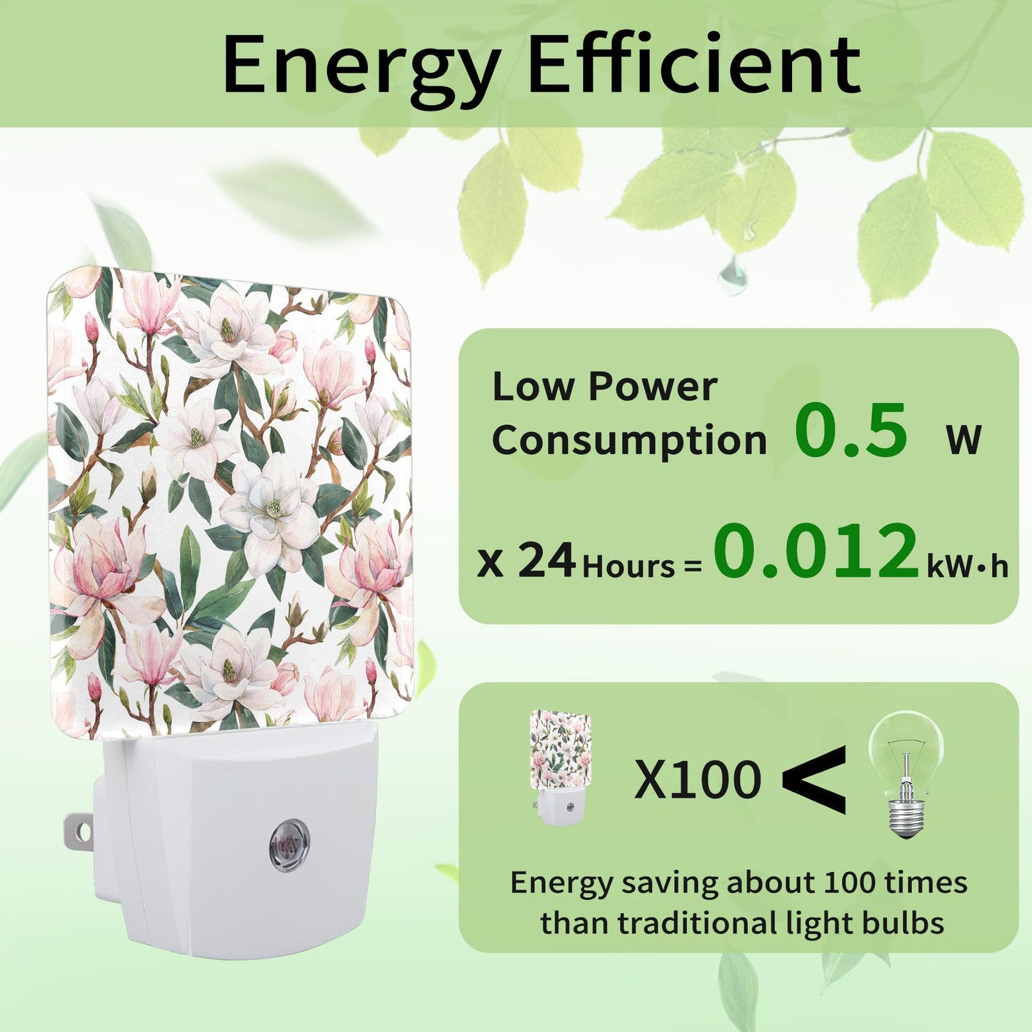 ZTHLL Summer Flower Night Light, Pink Nightlight Plug into Wall with Dusk to Dawn Sensor, LED Lamp Energy Saving Lights for Women Girls,Lamp
