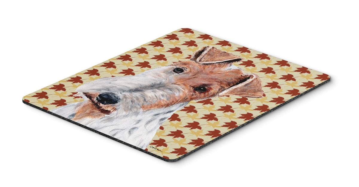 Caroline's Treasures SC9676MP Wire Fox Terrier Fall Leaves Mouse Pad, Hot Pad or Trivet for Home Office Gaming Working Computers Laptop Mouse