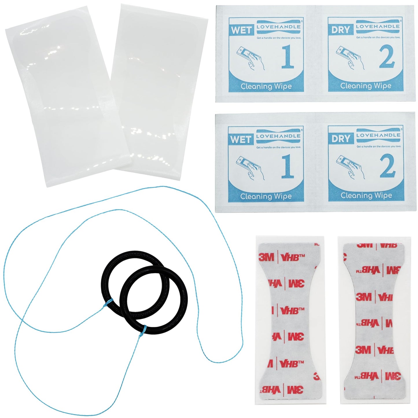 LOVEHANDLE PRO Spare Parts Kit - Replacement Adhesives, Adapter Stickers, Prep Wipes, and Removal Tool