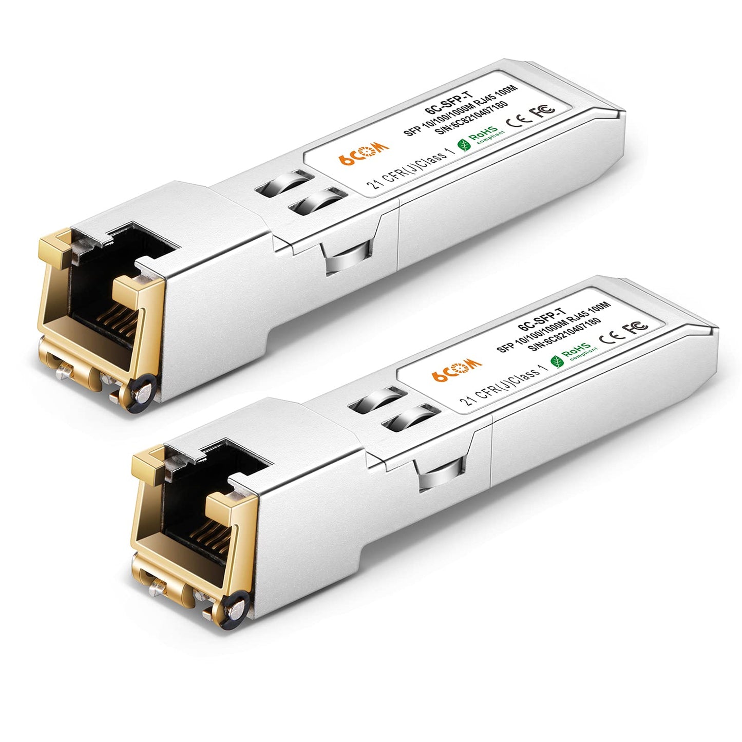 2Pack 10/100/1000BASE-T SFP RJ45 Copper, 1.25G Module Transceiver for Cisco GLC-T/SFP-GE-T/GLC-TA, Mikrotik S-RJ01 and Other Open Switch, up to 100m