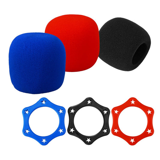 rosenice Hexagon Anti-Rolling Mic Protection Rings 3-Pack Breathable Foam Microphone Cushions Windscreen Covers for Headset Microphones