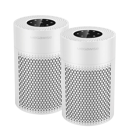 MEGAWISE Air Purifier 2-Pack for Home & Office, Compact Quiet Air Cleaner with Multi-Layer Filter, Portable Design for Bedroom, Living Room, Desktop