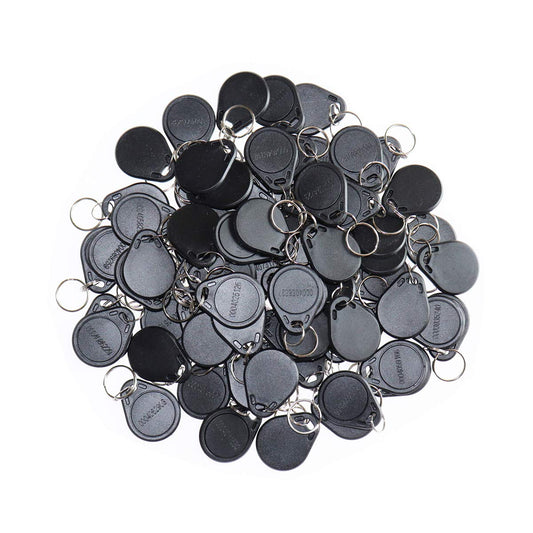 Getmorv 100PCS 125KHz RFID Key Fob Contactless Keyfob Proximity ID Card Token Tag Keypad Card for Door Lock Entry Access Control System Wholesale Read