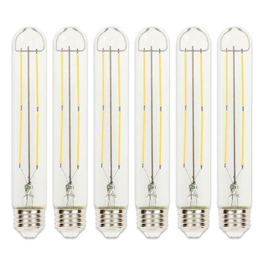 Westinghouse Lighting 5337020 5 Watt (75 Watt Equivalent) T9 Dimmable Clear Filament LED Light Bulb, Medium Base, 6 Pack