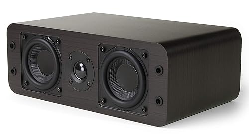 Micca OoO Slim Center Channel Speaker with 3-Inch Woofers and Silk Tweeter, Thin Design Under 4" Tall, for Desktop Stereo or Home Theater Surround