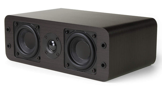 Micca OoO Slim Center Channel Speaker with 3-Inch Woofers and Silk Tweeter, Thin Design Under 4" Tall, for Desktop Stereo or Home Theater Surround