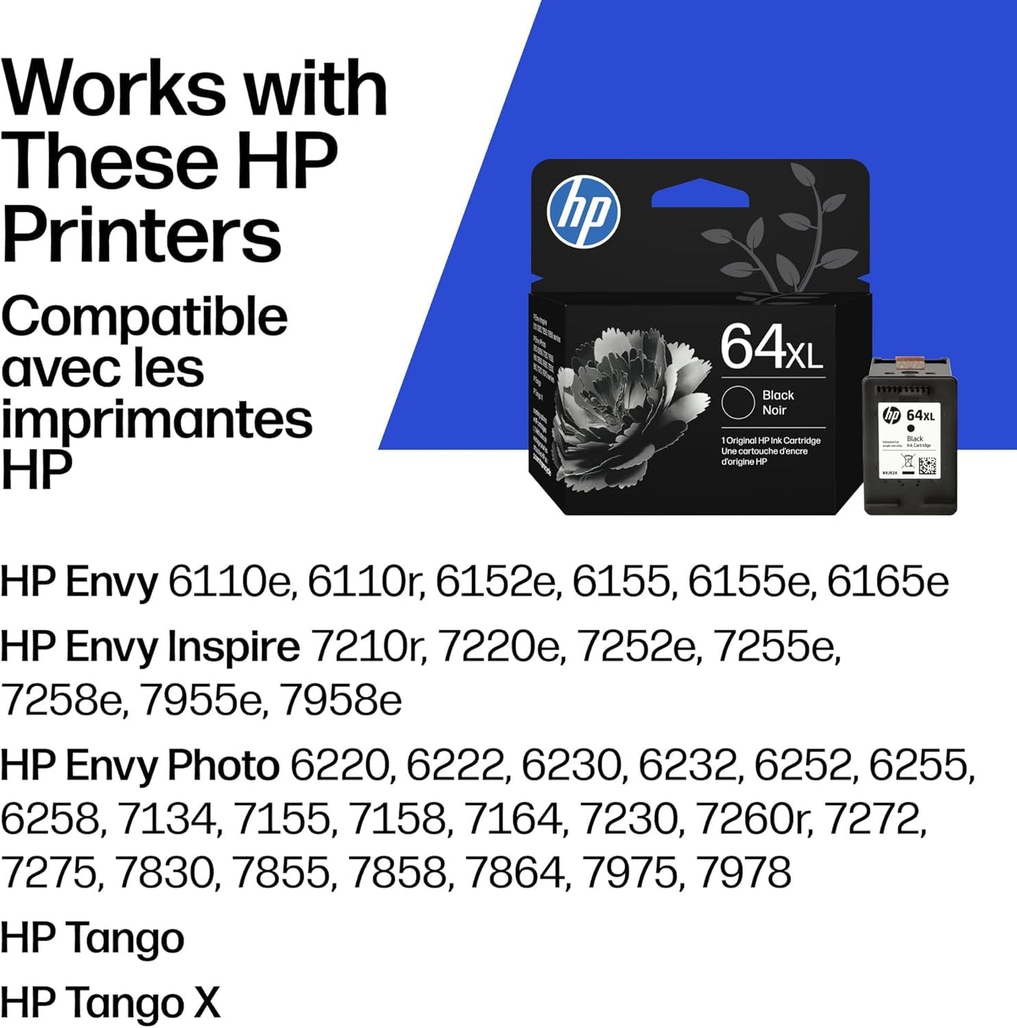 HP 64XL Blk/64 CMY Original Ink Bundle for Envy Inspire/Photo 6200/7200