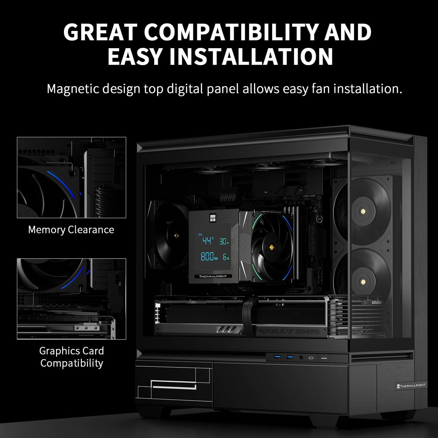 Thermalrlght Phantom Spirit 120 Digital EVO CPU Air Cooler,7 Heat Pipes CPU Cooling,Double Tower Cooling,Support for AM4/AM5/Intel