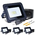 MIWAT 4Pack LED Floodlight, Ultrathin Flood Light Spotlight Wat Wall Lamp Landscapeerproof Outdoor Lamp (White, 20W) 4x3 inch