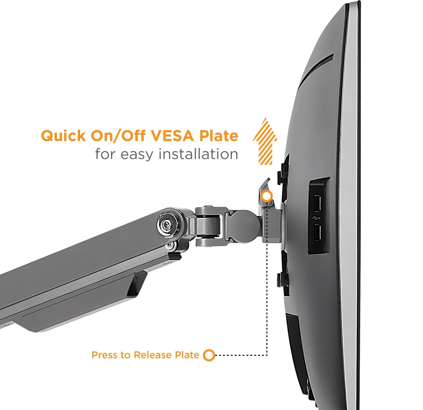 Mount-It! Dual Monitor Desk Mount with USB 3.0 Ports, Full Motion Dual Monitor Stand for 2 Screens up to 32 Inches, VESA 75x75 & 100x100, Clamp or