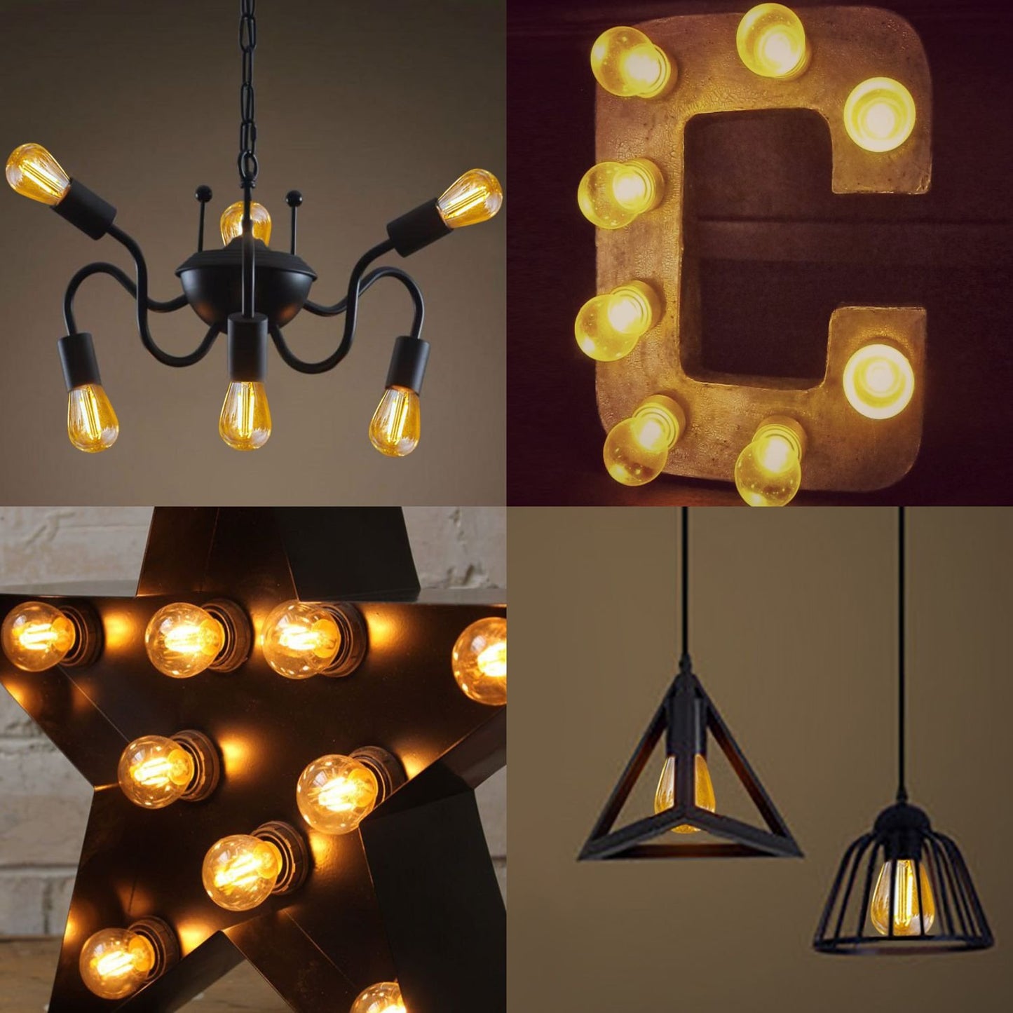Hizashi S14 LED String Light Bulbs, 25W Eq, E26 Bulb 2200K, 6Pack