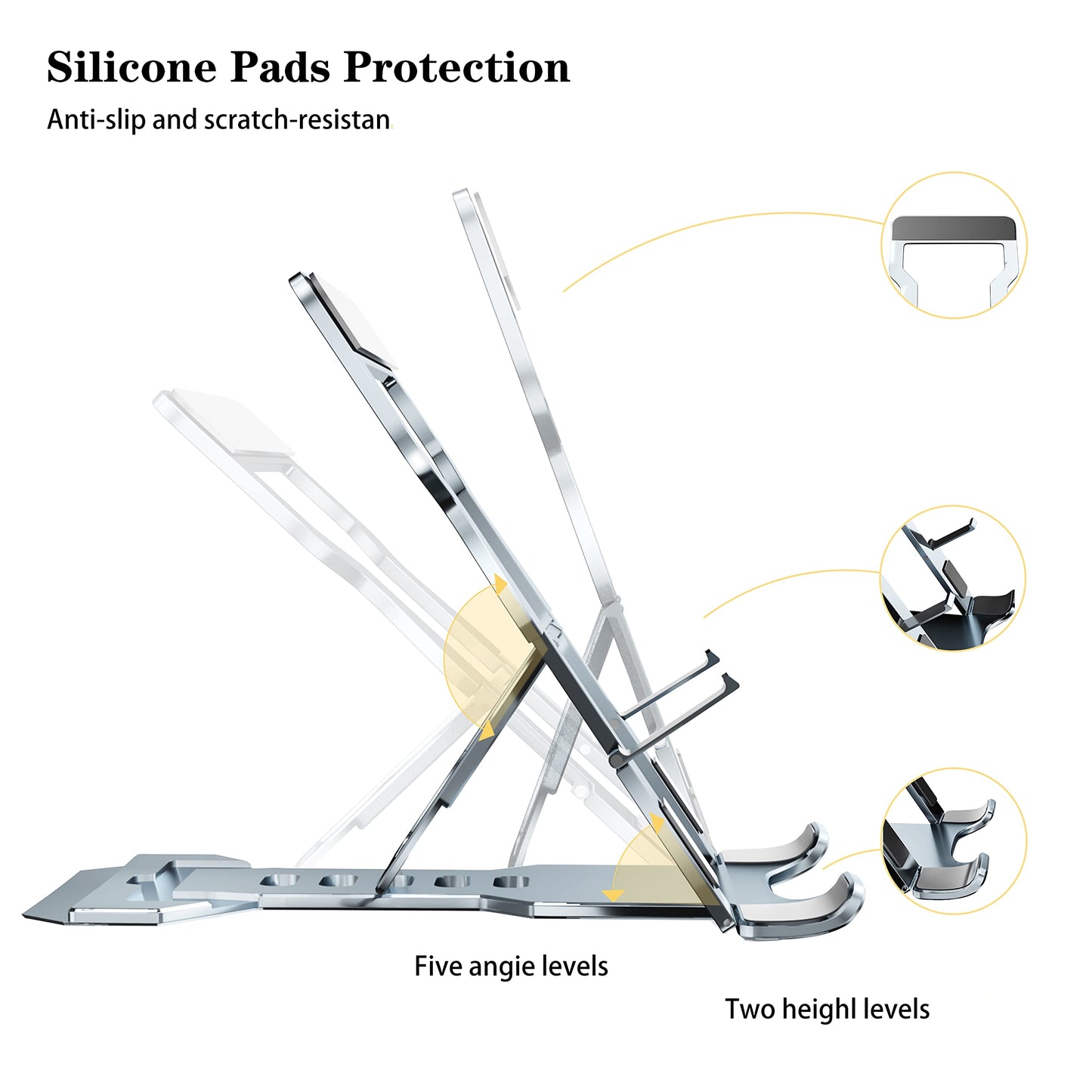 Versinan Phone Stand for Desk, Adjustable Cell Phone Stands, Foldable Metal Phone Stands for All Smartphone