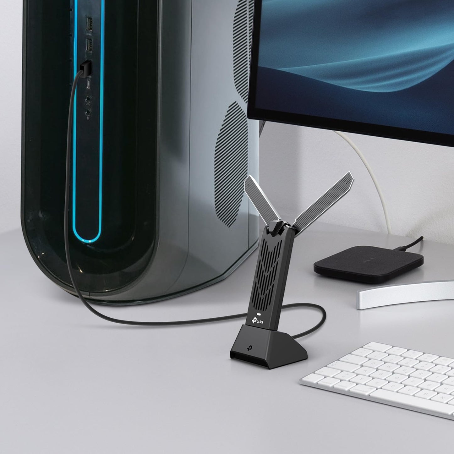 TP-Link BE6200 Tri-Band Wi-Fi 7 Wireless USB 3.0 Adapter Archer TBE401UH | WiFi Adapter for Desktop PC | Supports Windows 11,10 | 2 x High Gain