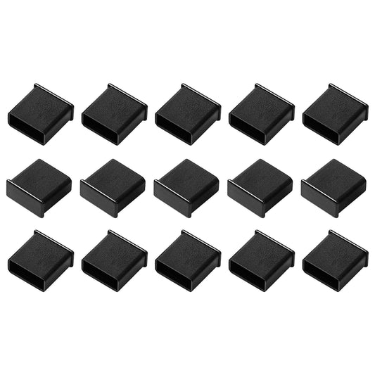 uxcell 15pcs Durable Black Plastic USB Port Covers, Anti Dust USB Port Cover Caps Plugs Protector for USB 2.0 Type A Male Port on Computer Laptop